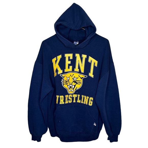 Vintage 90s Russell Athletic High School Wrestling Hoodie XL - Picture 1 of 4